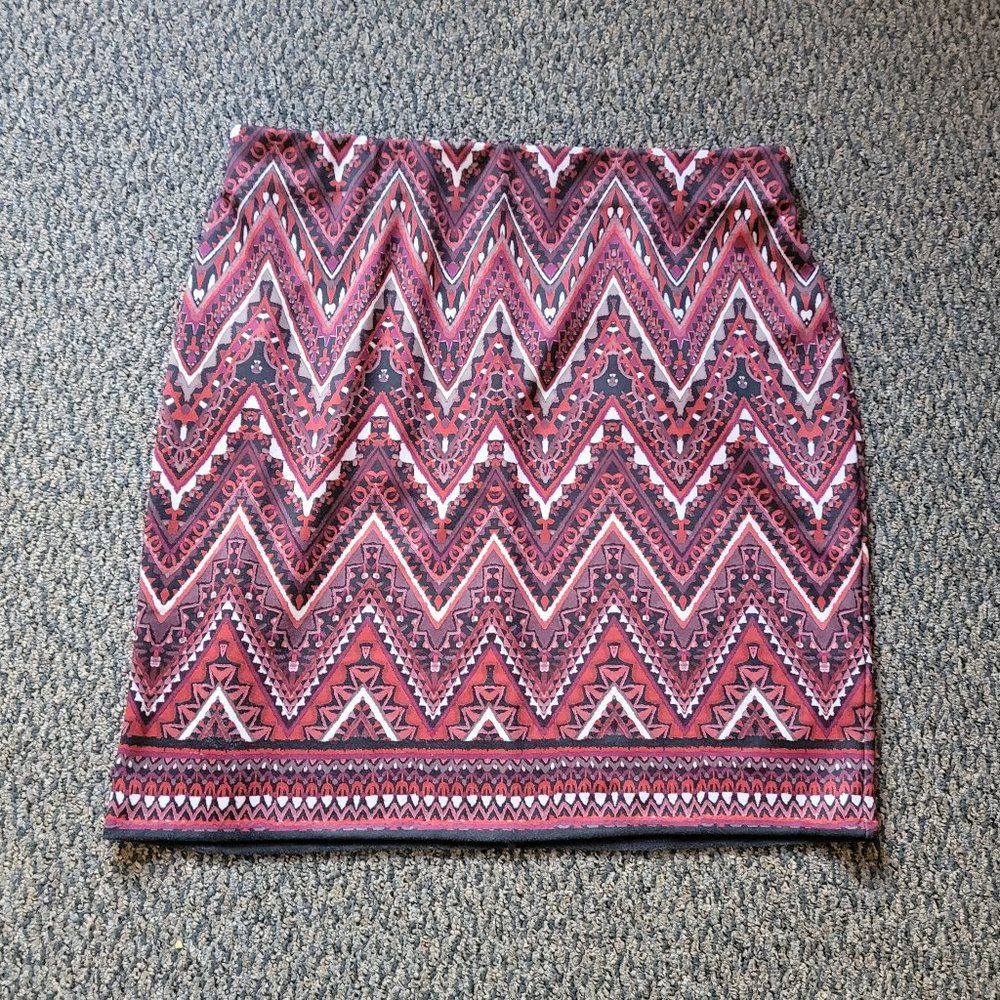 Christopher & Banks Bright Geometric Spandex Stretch Plus Size Skirt Size 2X